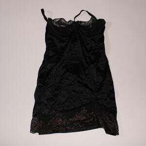 Black Underwired Bustier With Pink Glitter Floral Lace Trim And Cups